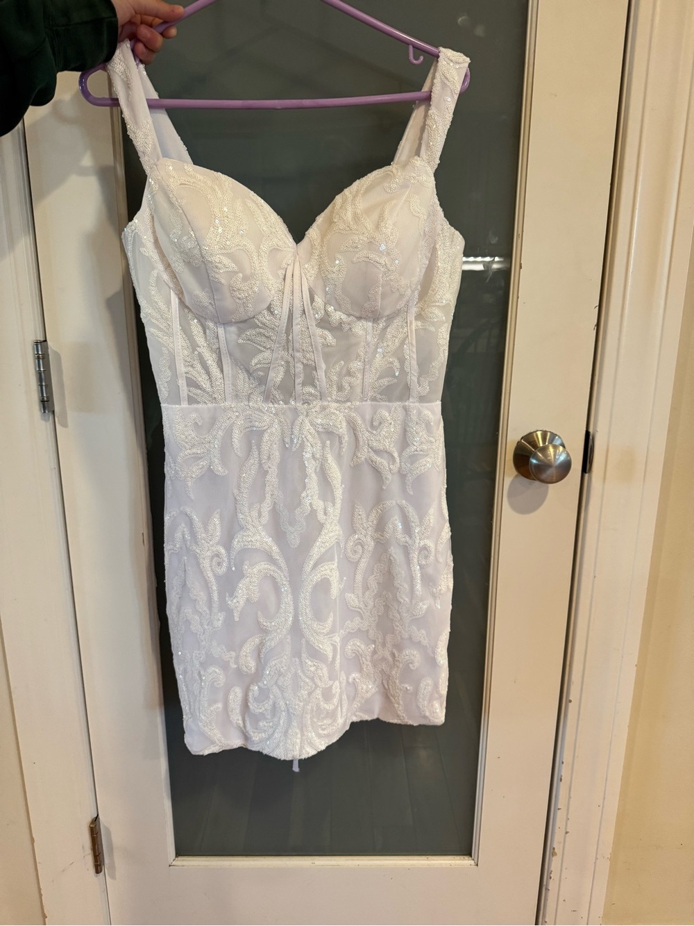 White Embroidered Bustier Slip Dress